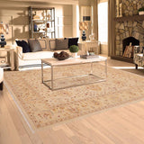 handmade Traditional Kafkaz Beige Lt. Gold Hand Knotted RECTANGLE 100% WOOL area rug 9 x 12