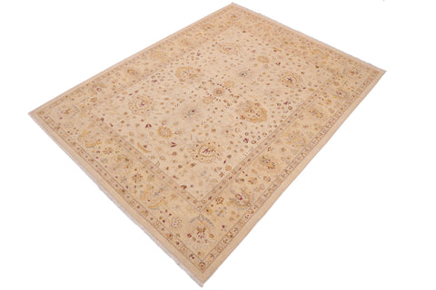 handmade Traditional Kafkaz Beige Lt. Gold Hand Knotted RECTANGLE 100% WOOL area rug 9x12