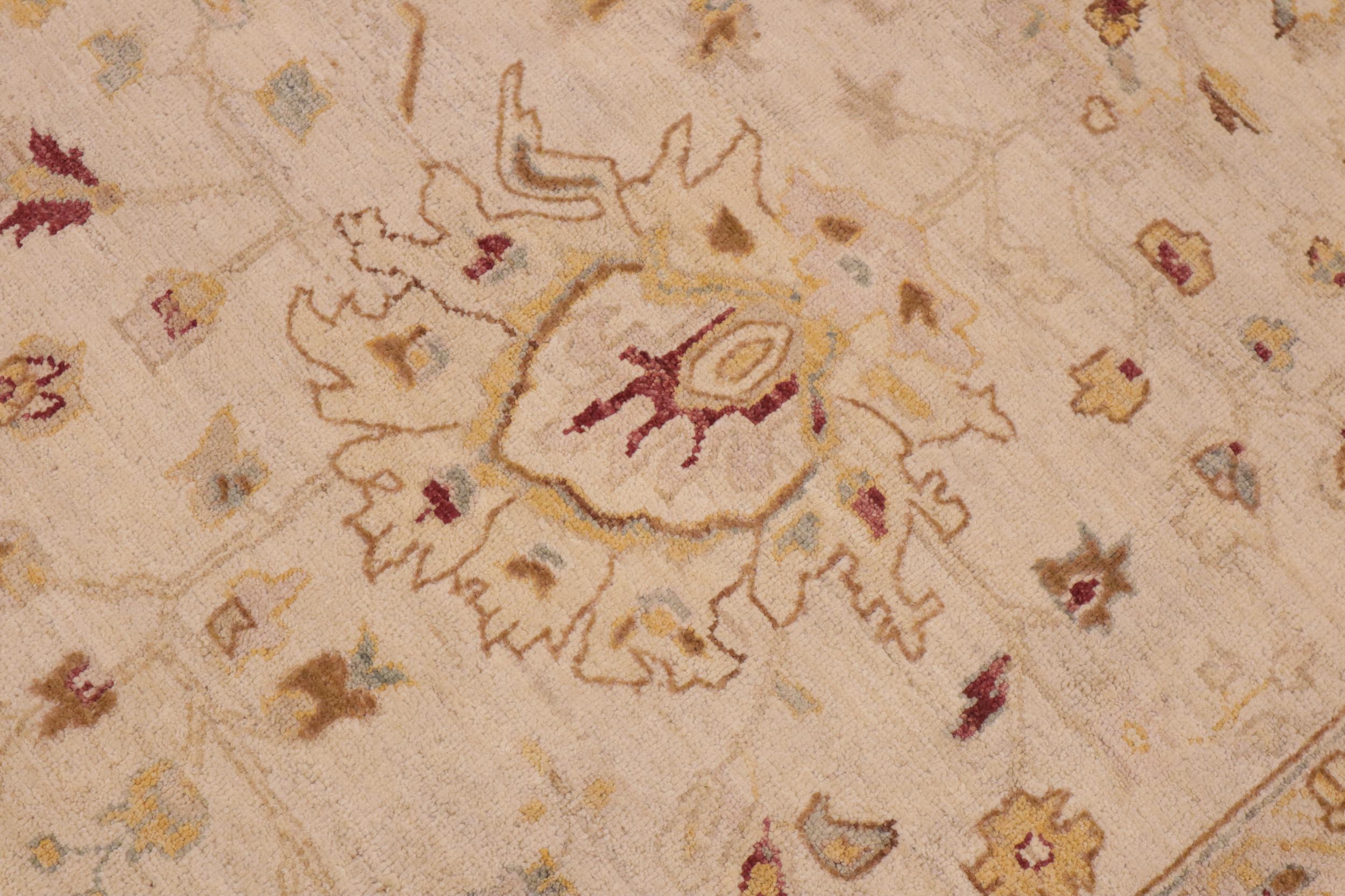 handmade Traditional Kafkaz Beige Lt. Gold Hand Knotted RECTANGLE 100% WOOL area rug 9x12
