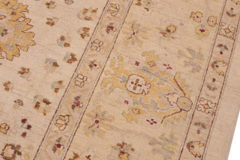 handmade Traditional Kafkaz Beige Lt. Gold Hand Knotted RECTANGLE 100% WOOL area rug 9x12