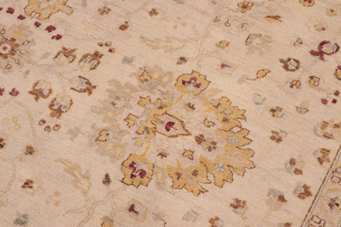handmade Traditional Kafkaz Beige Lt. Gold Hand Knotted RECTANGLE 100% WOOL area rug 9x12