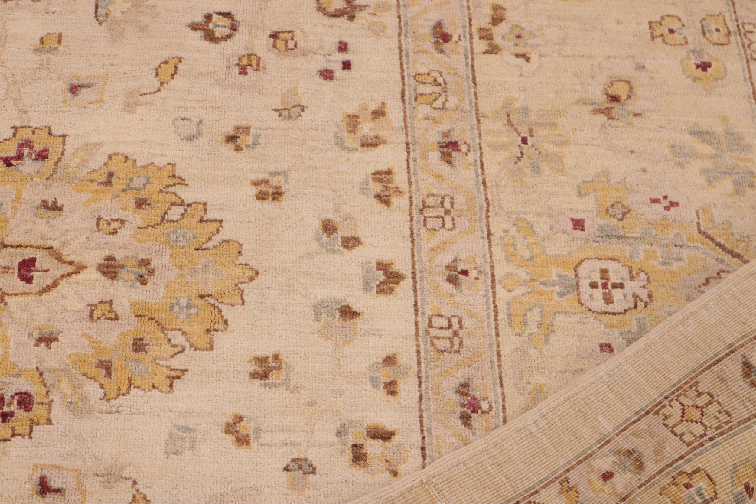handmade Traditional Kafkaz Beige Lt. Gold Hand Knotted RECTANGLE 100% WOOL area rug 9x12