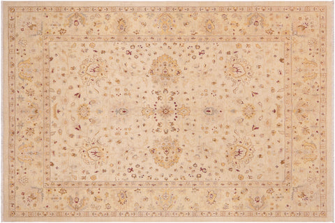 handmade Traditional Kafkaz Beige Lt. Gold Hand Knotted RECTANGLE 100% WOOL area rug 9x12