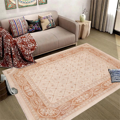 handmade Transitional Kafkaz Beige Copper Hand Knotted RECTANGLE 100% WOOL area rug 9' x 12'