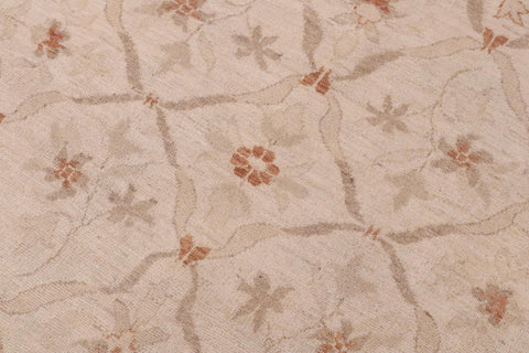 handmade Transitional Kafkaz Beige Copper Hand Knotted RECTANGLE 100% WOOL area rug 9' x 12'