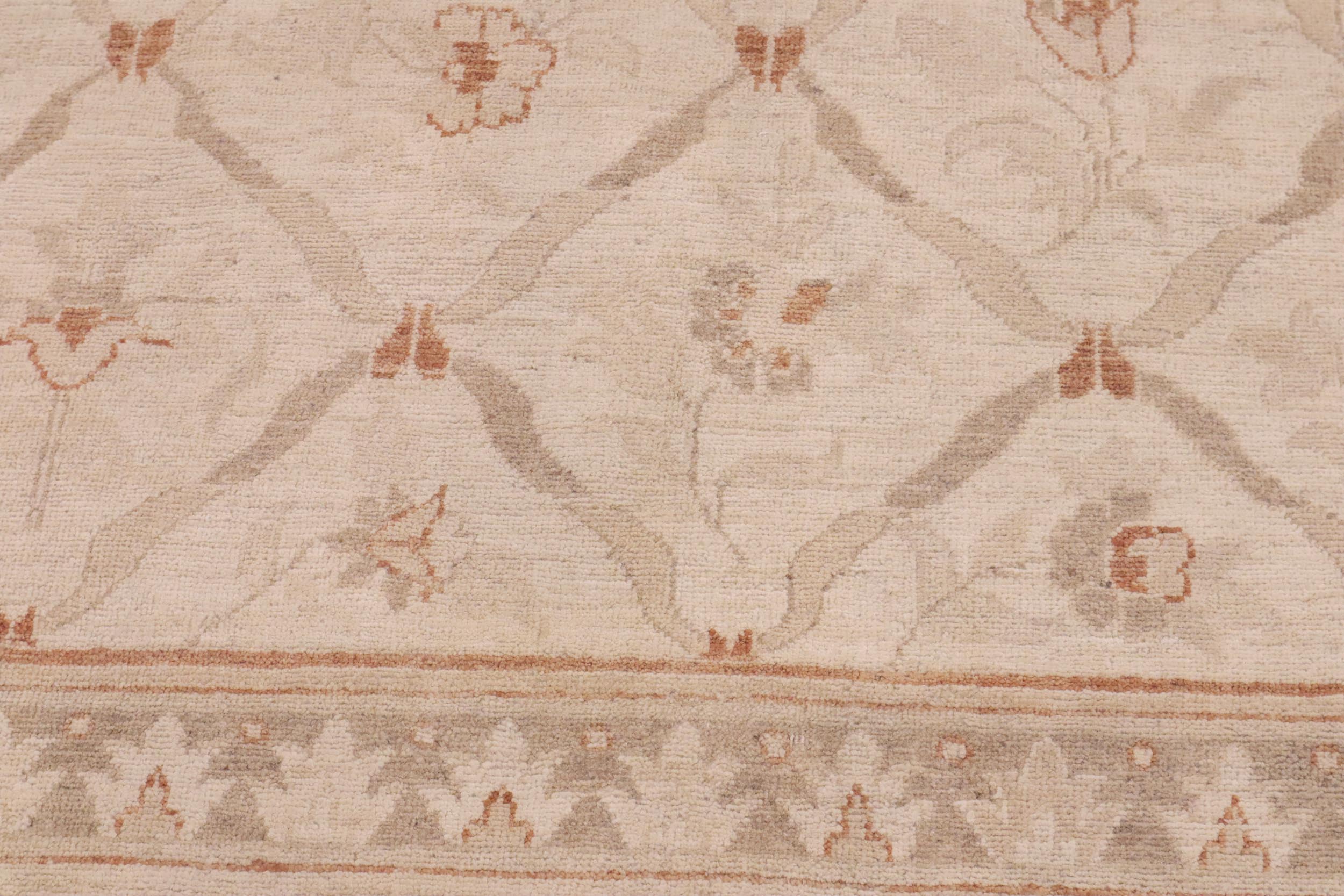 handmade Transitional Kafkaz Beige Copper Hand Knotted RECTANGLE 100% WOOL area rug 9' x 12'