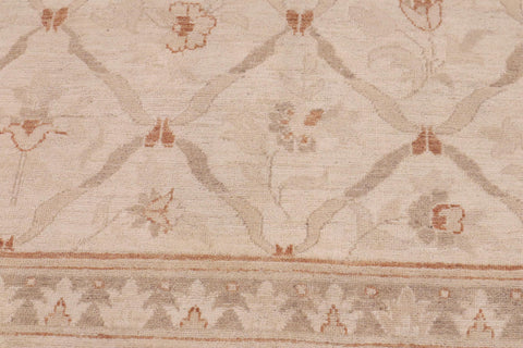 handmade Transitional Kafkaz Beige Copper Hand Knotted RECTANGLE 100% WOOL area rug 9' x 12'