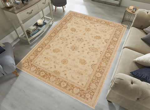 handmade Traditional Kafkaz Beige Lt. Brown Hand Knotted RECTANGLE 100% WOOL area rug 9x12
