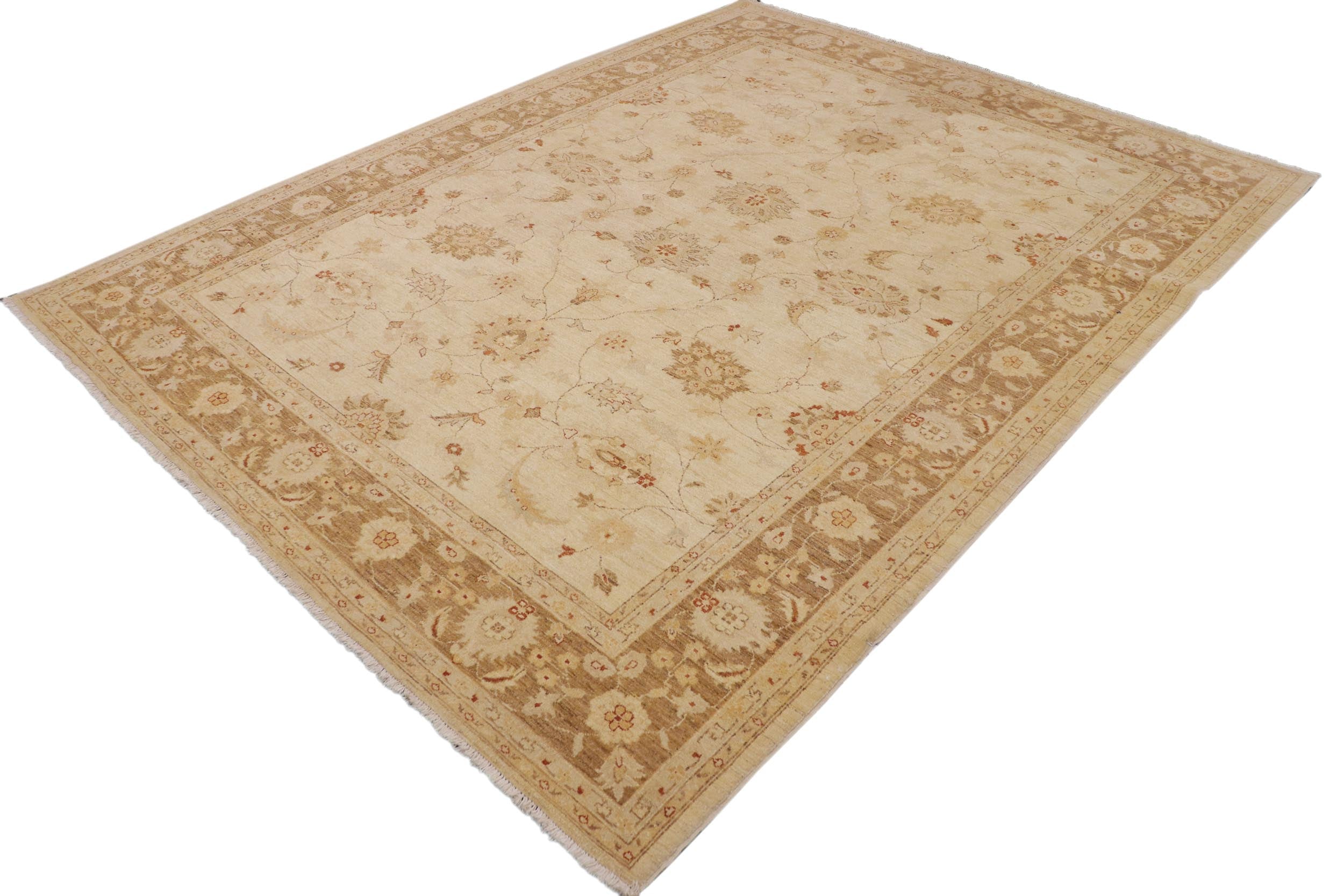 handmade Traditional Kafkaz Beige Lt. Brown Hand Knotted RECTANGLE 100% WOOL area rug 9x12