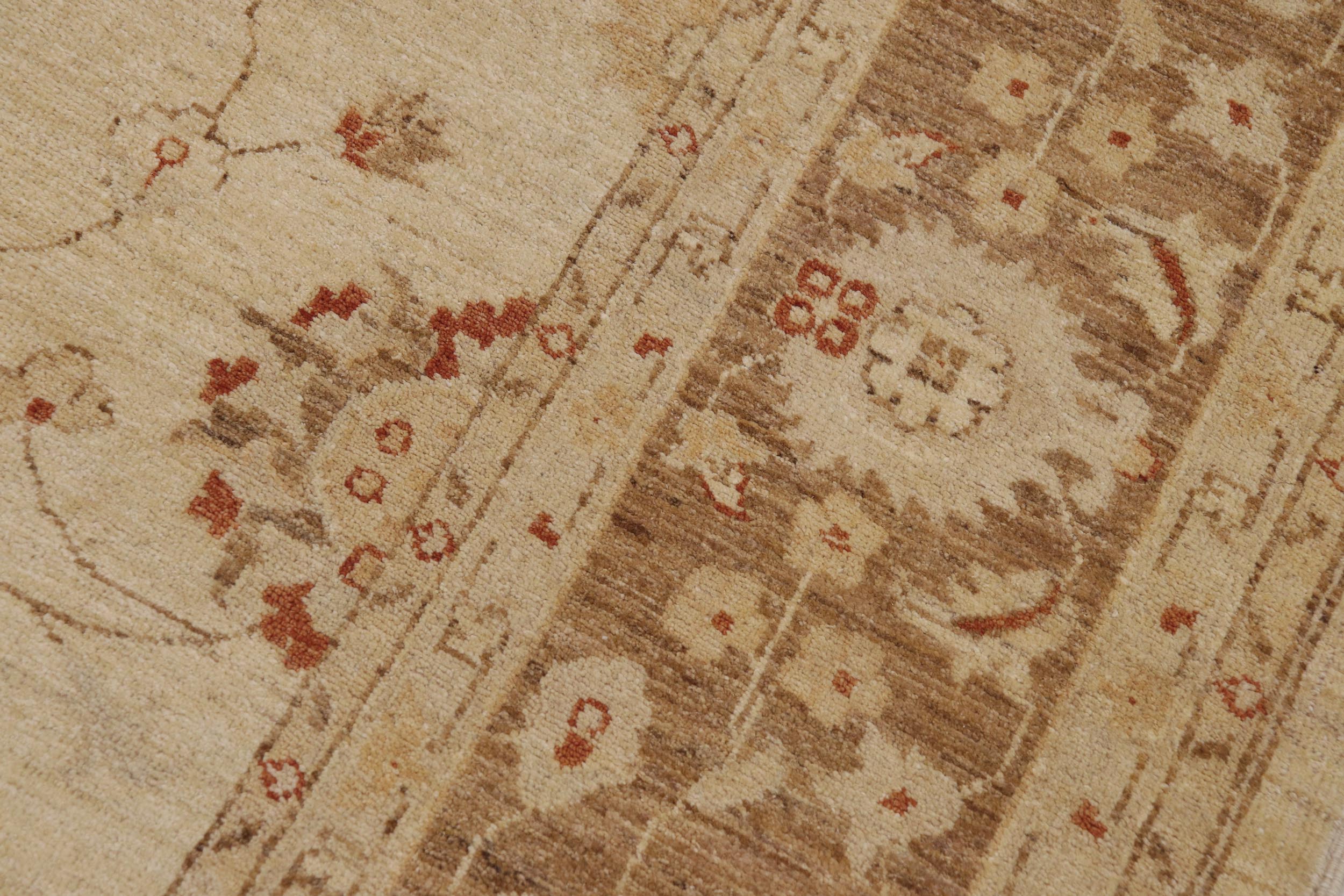 handmade Traditional Kafkaz Beige Lt. Brown Hand Knotted RECTANGLE 100% WOOL area rug 9x12