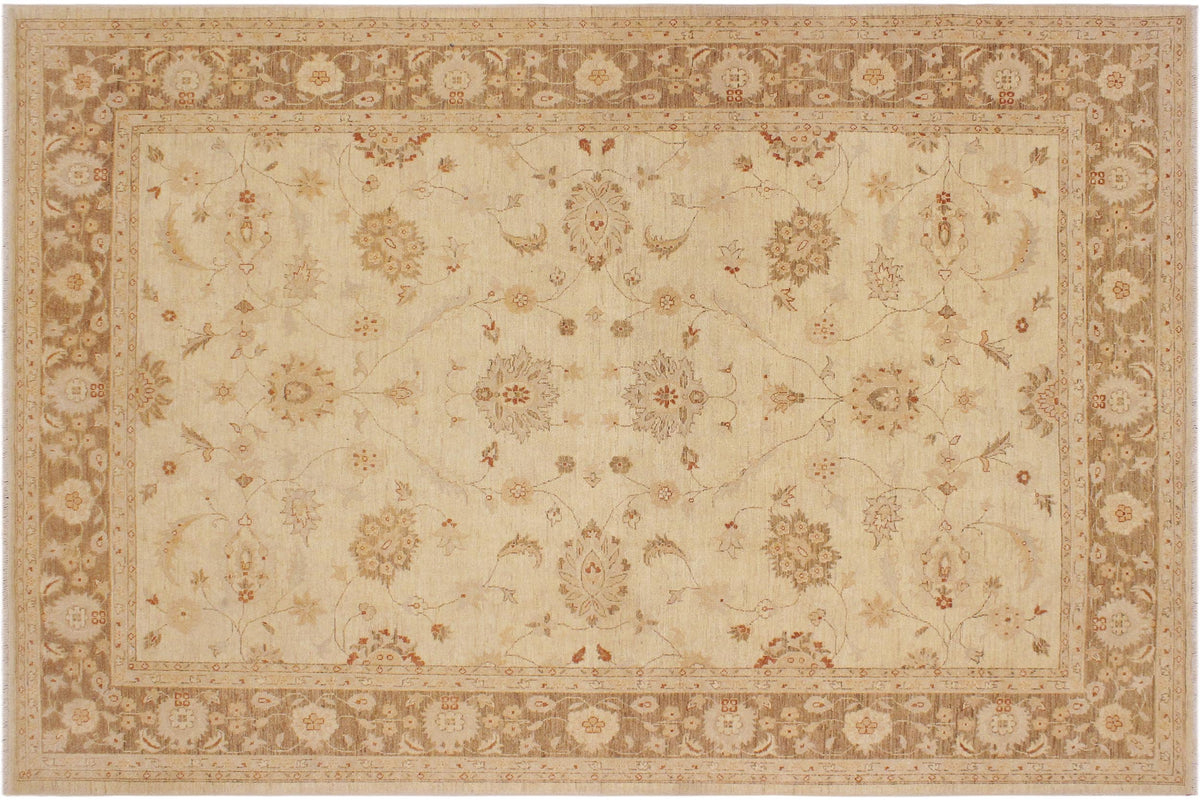 handmade Traditional Kafkaz Beige Lt. Brown Hand Knotted RECTANGLE 100% WOOL area rug 9x12