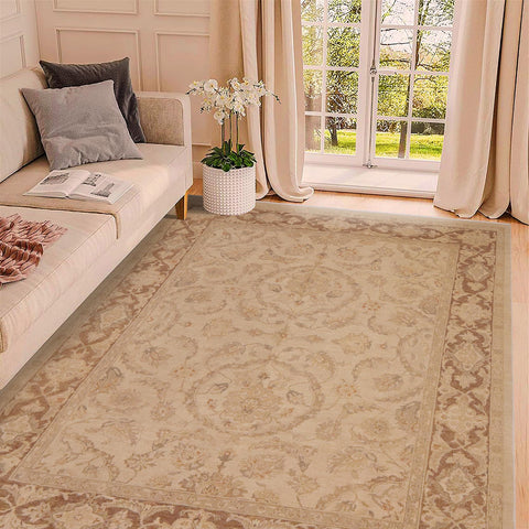 handmade Traditional Kafkaz Tan Brown Hand Knotted RECTANGLE 100% WOOL area rug 9x12