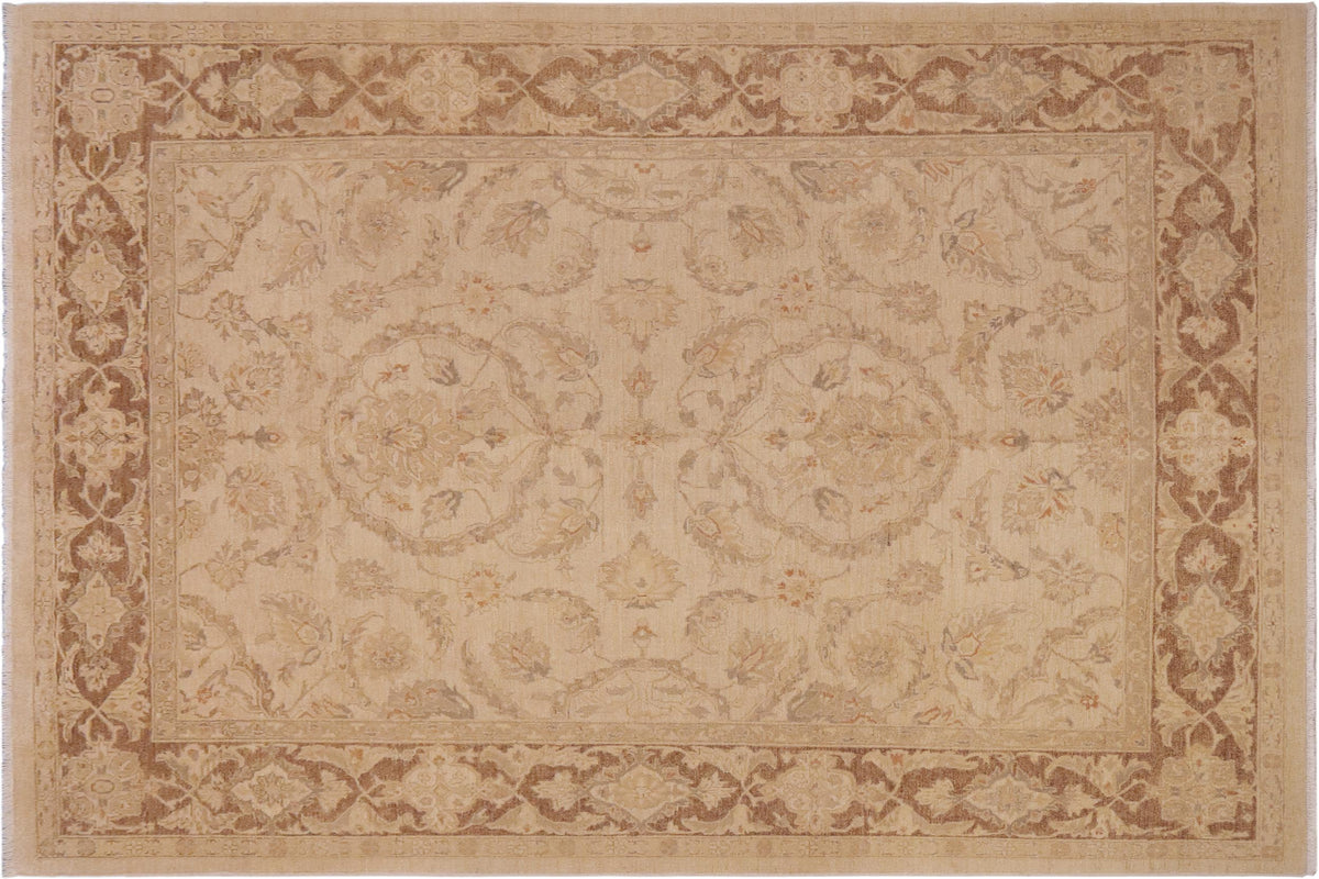handmade Traditional Kafkaz Tan Brown Hand Knotted RECTANGLE 100% WOOL area rug 9x12