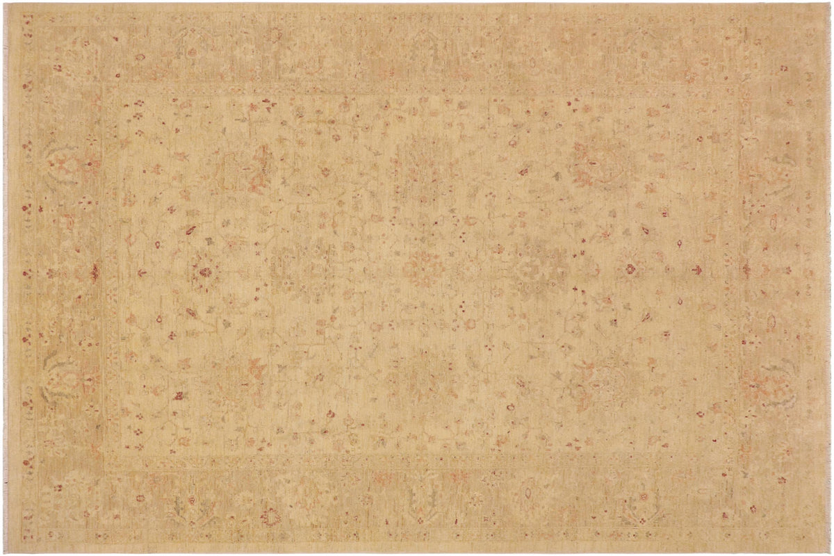 handmade Traditional Kafkaz Lt. Gold Tan Hand Knotted RECTANGLE 100% WOOL area rug 9x12