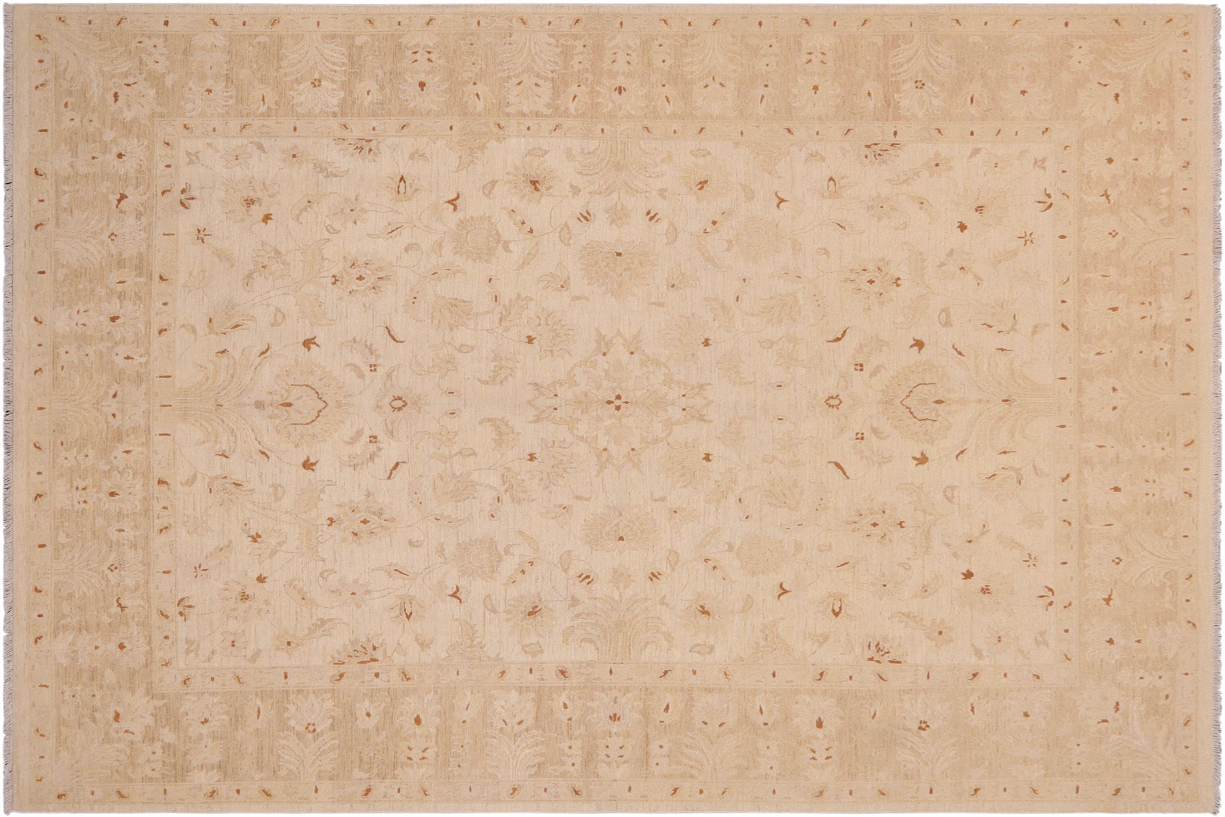 handmade Traditional Kafkaz Beige Lt. Brown Hand Knotted RECTANGLE 100% WOOL area rug 9x12