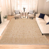 handmade Traditional Kafkaz Beige Lt. Brown Hand Knotted RECTANGLE 100% WOOL area rug 9 x 12