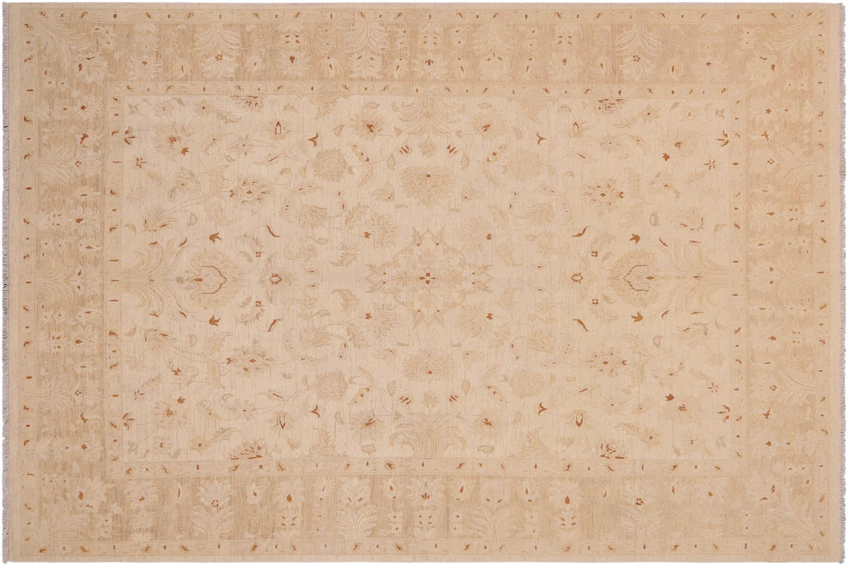 handmade Traditional Kafkaz Beige Lt. Brown Hand Knotted RECTANGLE 100% WOOL area rug 9x12