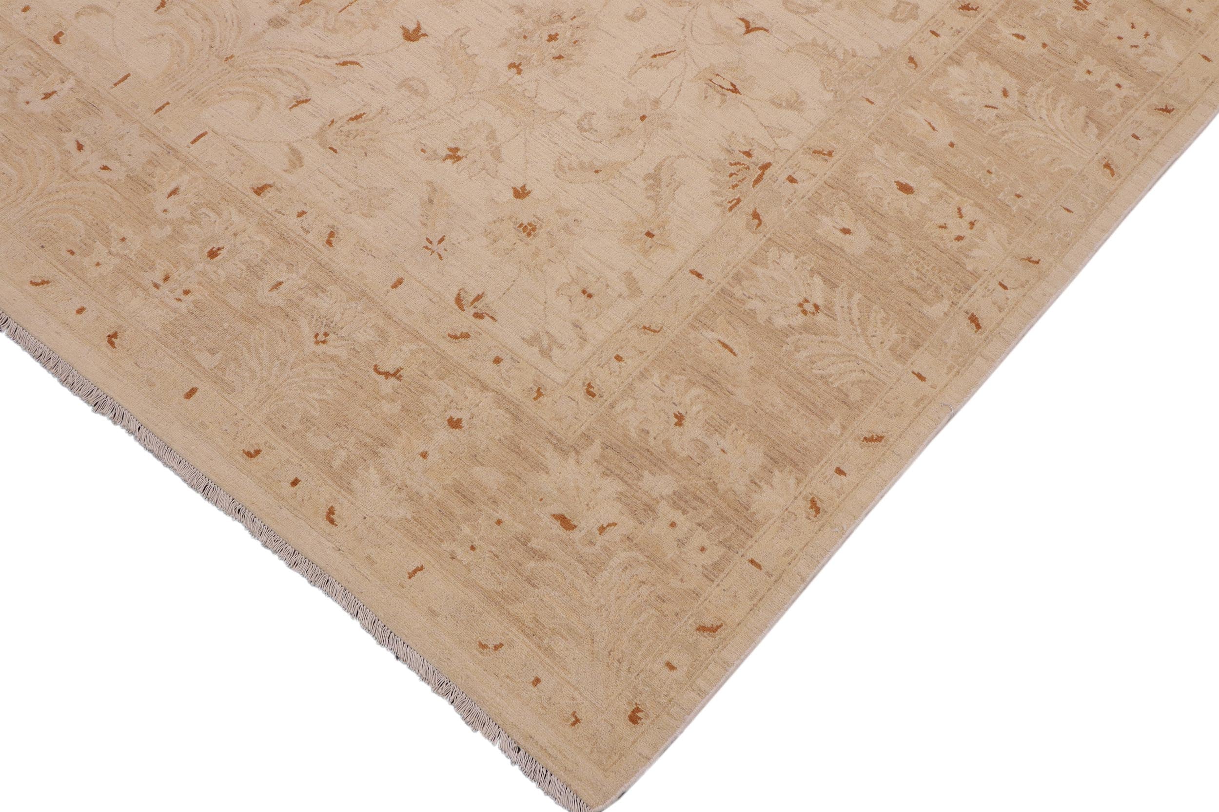 handmade Traditional Kafkaz Beige Lt. Brown Hand Knotted RECTANGLE 100% WOOL area rug 9x12