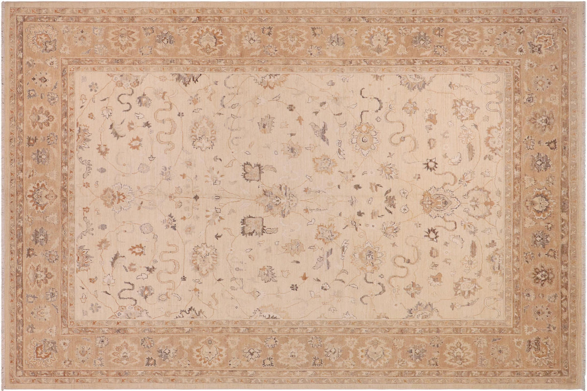 handmade Traditional Kafkaz Beige Tan Hand Knotted RECTANGLE 100% WOOL area rug 9x12