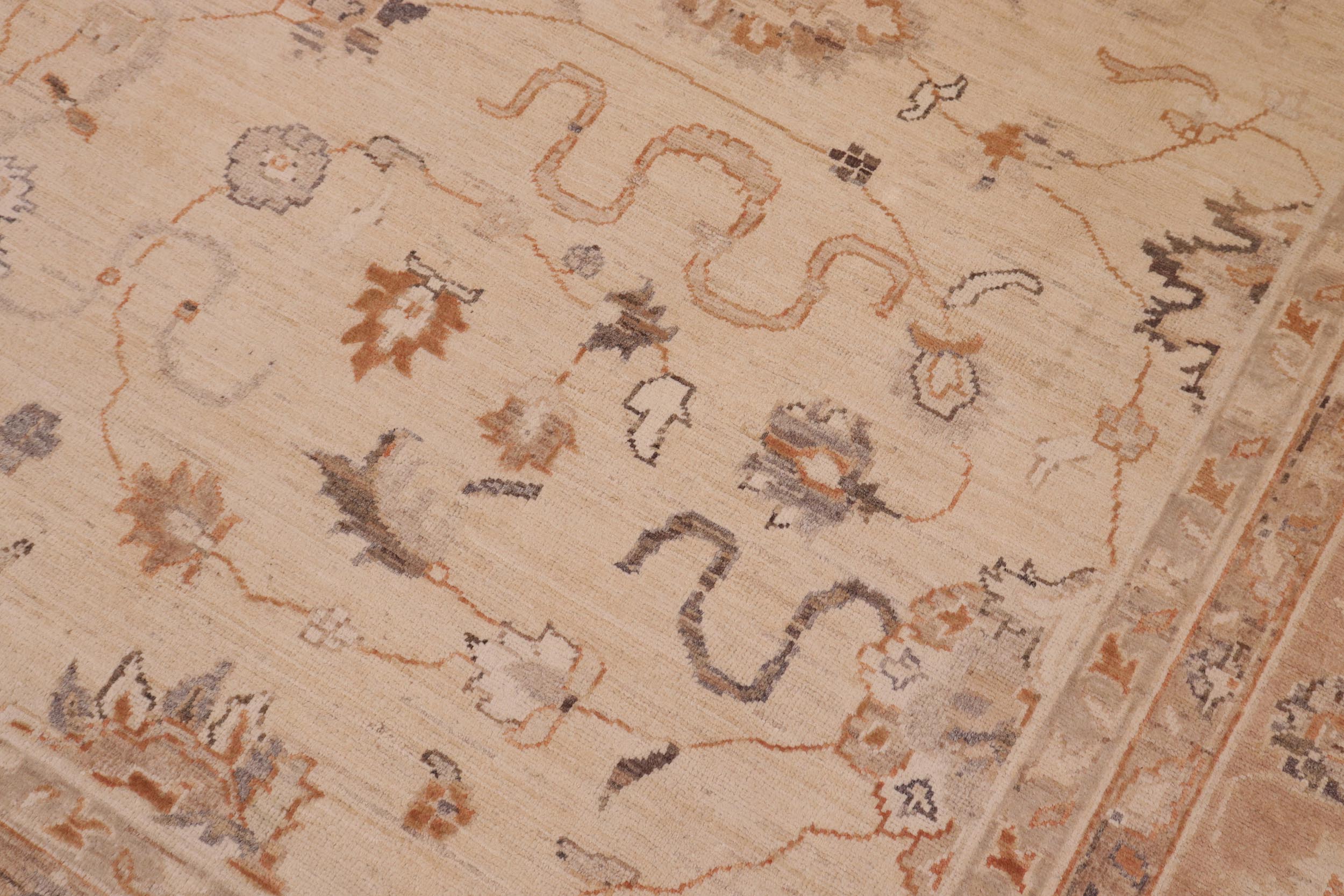 handmade Traditional Kafkaz Beige Tan Hand Knotted RECTANGLE 100% WOOL area rug 9x12