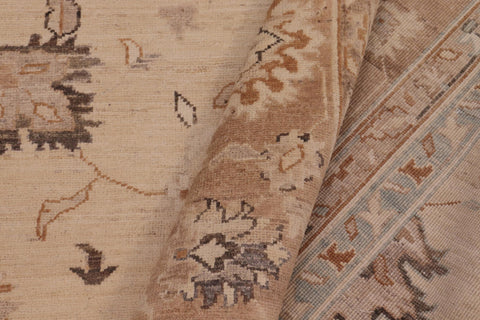 handmade Traditional Kafkaz Beige Tan Hand Knotted RECTANGLE 100% WOOL area rug 9x12
