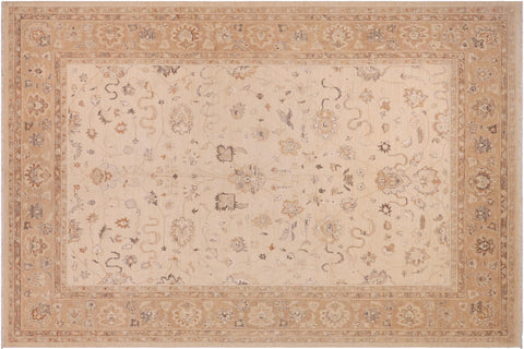 handmade Traditional Kafkaz Beige Tan Hand Knotted RECTANGLE 100% WOOL area rug 9x12