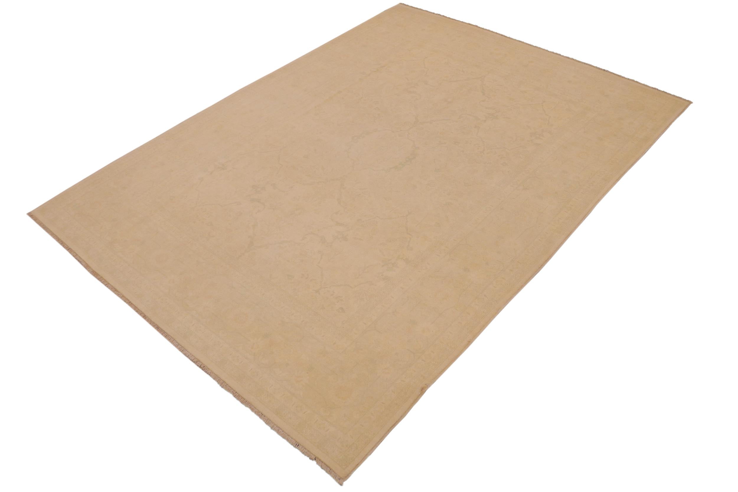 handmade Traditional Kafkaz Beige Beige Hand Knotted RECTANGLE 100% WOOL area rug 9x12