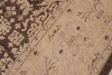 handmade Transitional Kafkaz Brown Beige Hand Knotted RECTANGLE 100% WOOL area rug 9 x 12