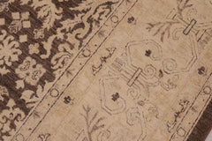 handmade Transitional Kafkaz Brown Beige Hand Knotted RECTANGLE 100% WOOL area rug 9X12