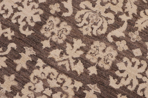 handmade Transitional Kafkaz Brown Beige Hand Knotted RECTANGLE 100% WOOL area rug 9' x 12'