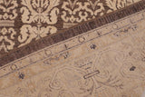 handmade Transitional Kafkaz Brown Beige Hand Knotted RECTANGLE 100% WOOL area rug 9 x 12