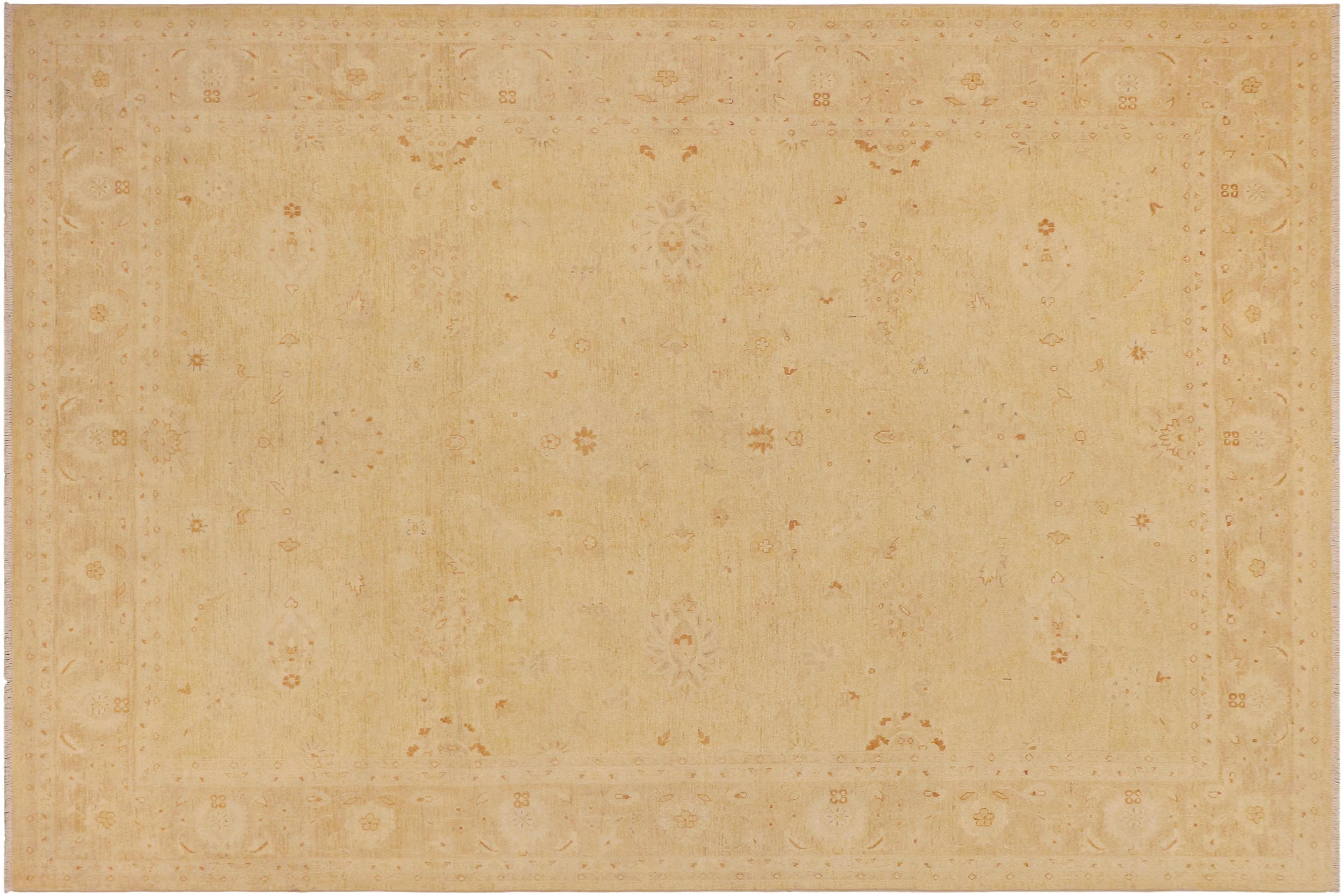 handmade Traditional Kafkaz Beige Tan Hand Knotted RECTANGLE 100% WOOL area rug 9x12