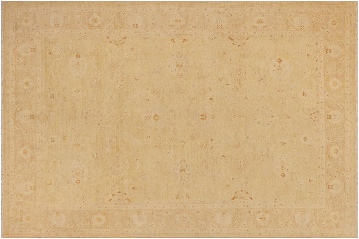handmade Traditional Kafkaz Beige Tan Hand Knotted RECTANGLE 100% WOOL area rug 9x12