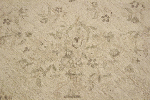 handmade Transitional Kafkaz Beige Green Hand Knotted RECTANGLE 100% WOOL area rug 9' x 12'