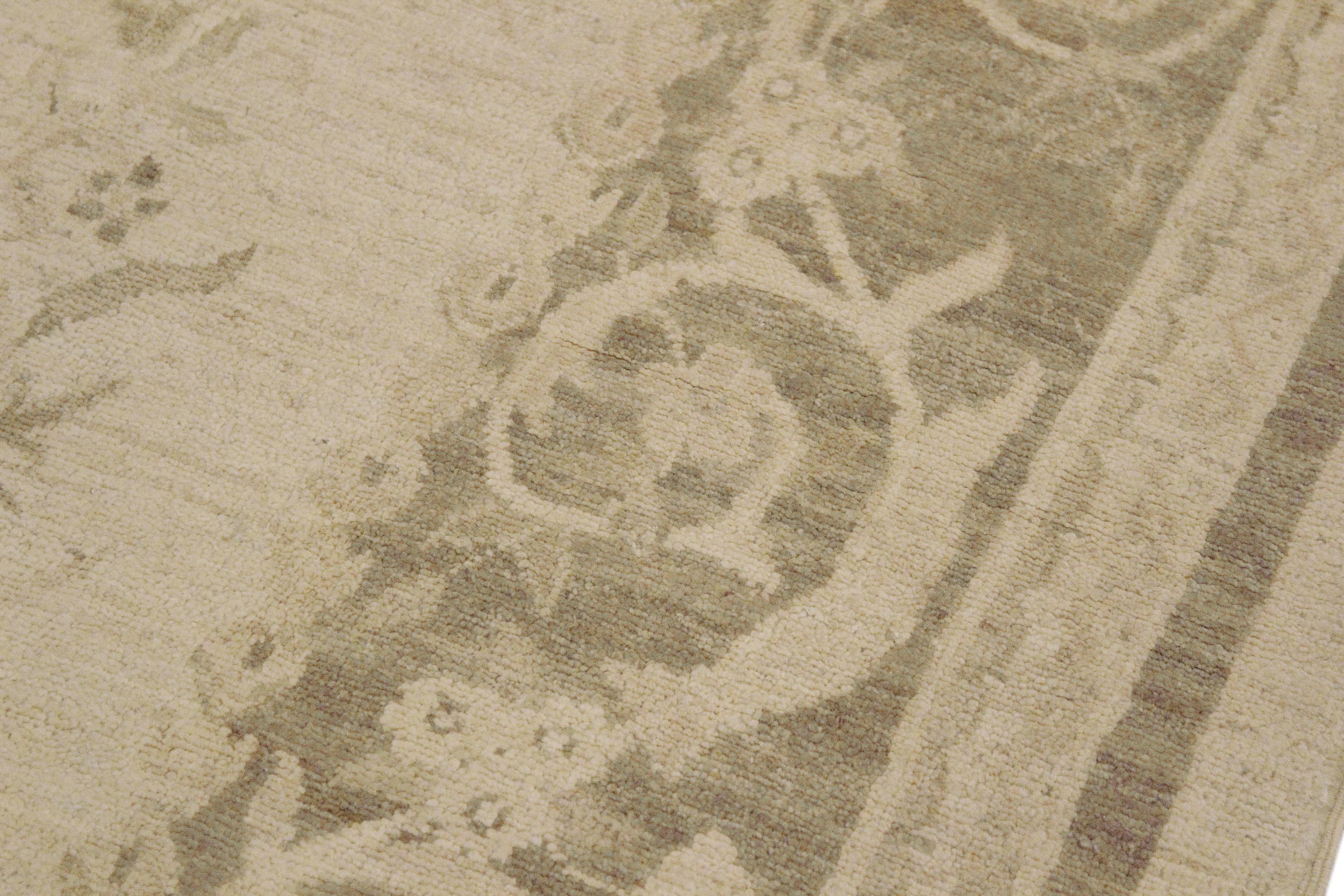 handmade Transitional Kafkaz Beige Green Hand Knotted RECTANGLE 100% WOOL area rug 9' x 12'