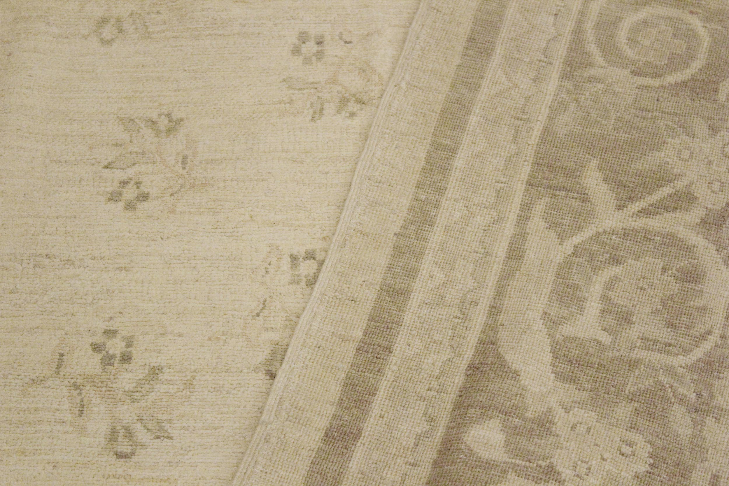 handmade Transitional Kafkaz Beige Green Hand Knotted RECTANGLE 100% WOOL area rug 9' x 12'