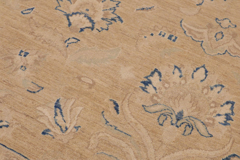 handmade Traditional Kafkaz Taupe Blue Hand Knotted RECTANGLE 100% WOOL area rug 9x12