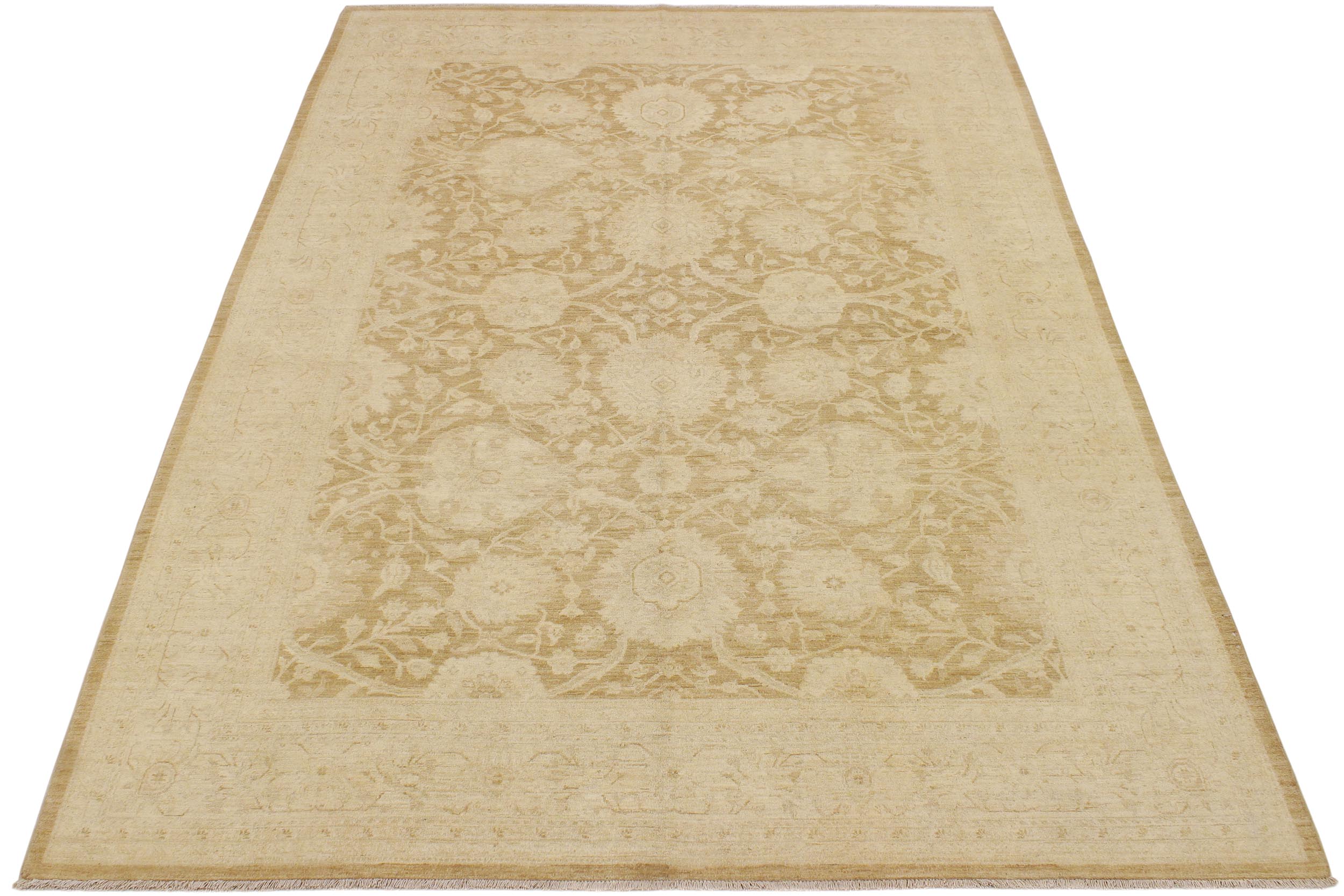 handmade Traditional Kafkaz Brown Beige Hand Knotted RECTANGLE 100% WOOL area rug 9x12