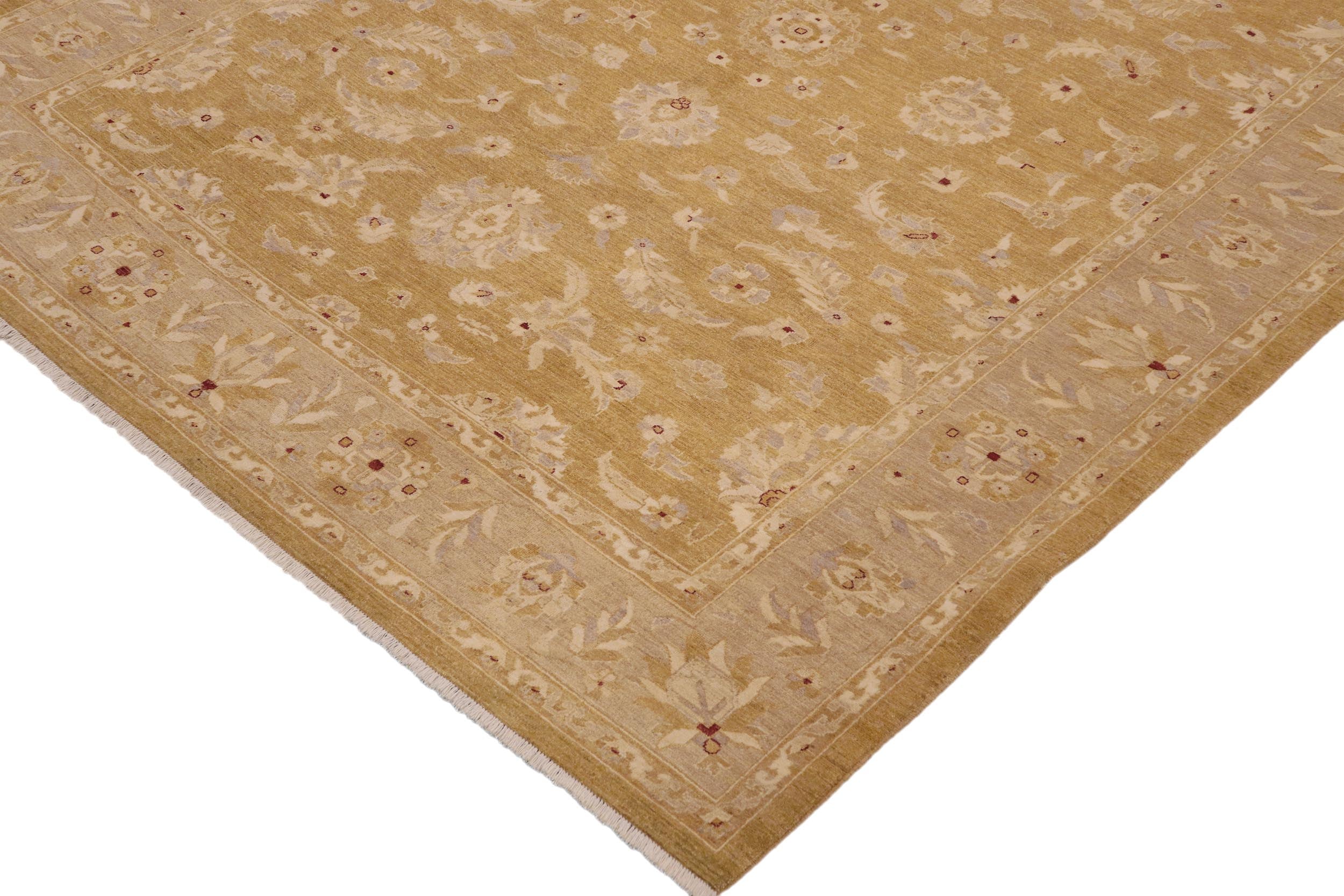 handmade Traditional Kafkaz Lt. Green Tan Hand Knotted RECTANGLE 100% WOOL area rug 9x12