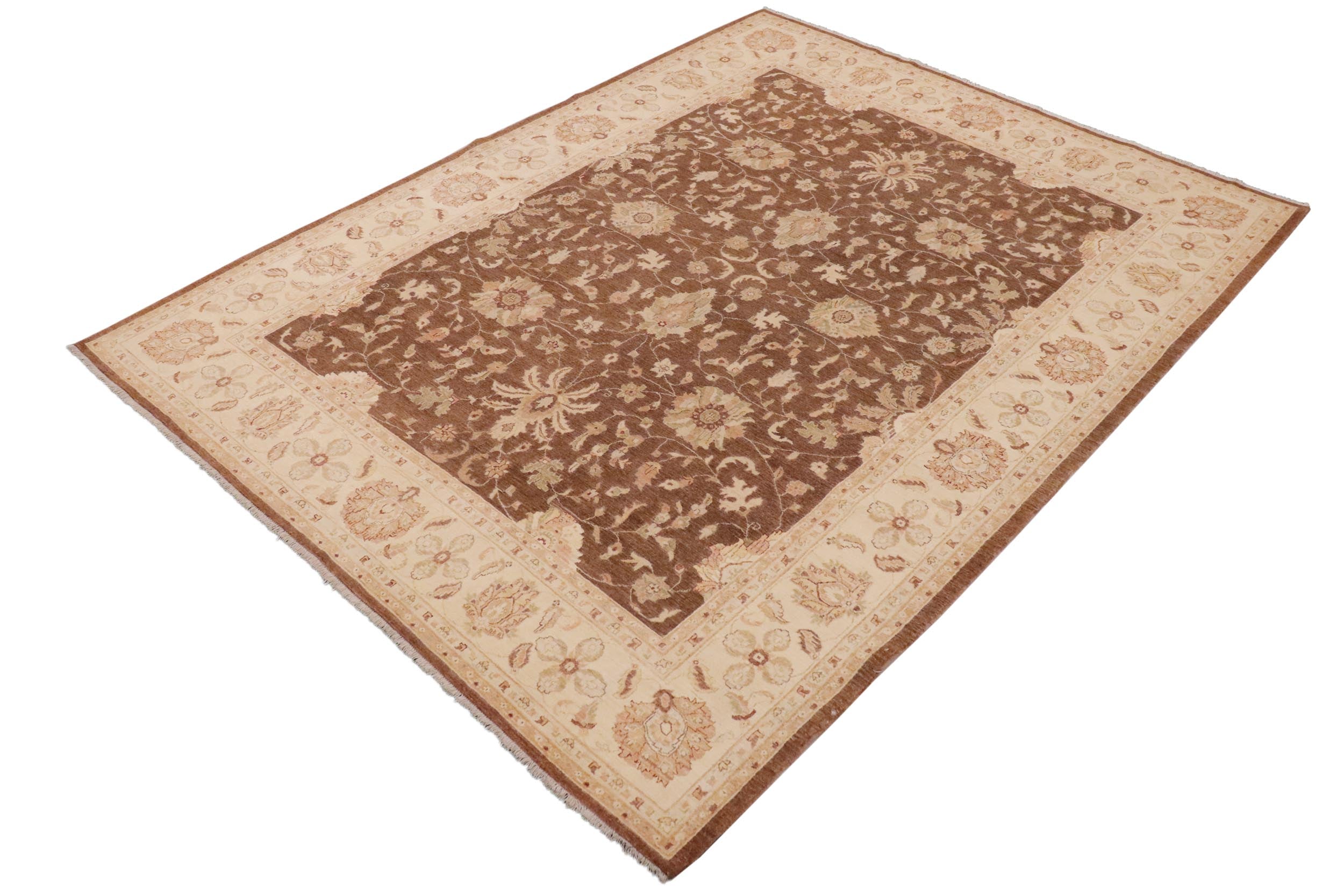 handmade Traditional Kafkaz Lt. Brown Beige Hand Knotted RECTANGLE 100% WOOL area rug 9x12