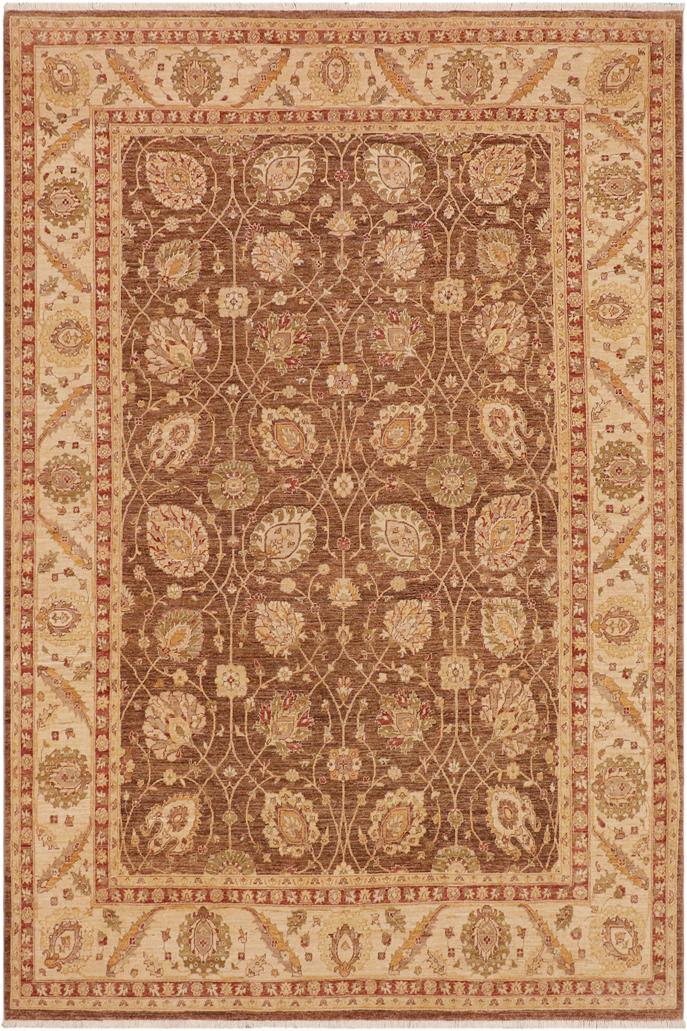 handmade Traditional Kafkaz Brown Beige Hand Knotted RECTANGLE 100% WOOL area rug 9X12