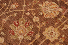 handmade Traditional Kafkaz Brown Beige Hand Knotted RECTANGLE 100% WOOL area rug 9X12