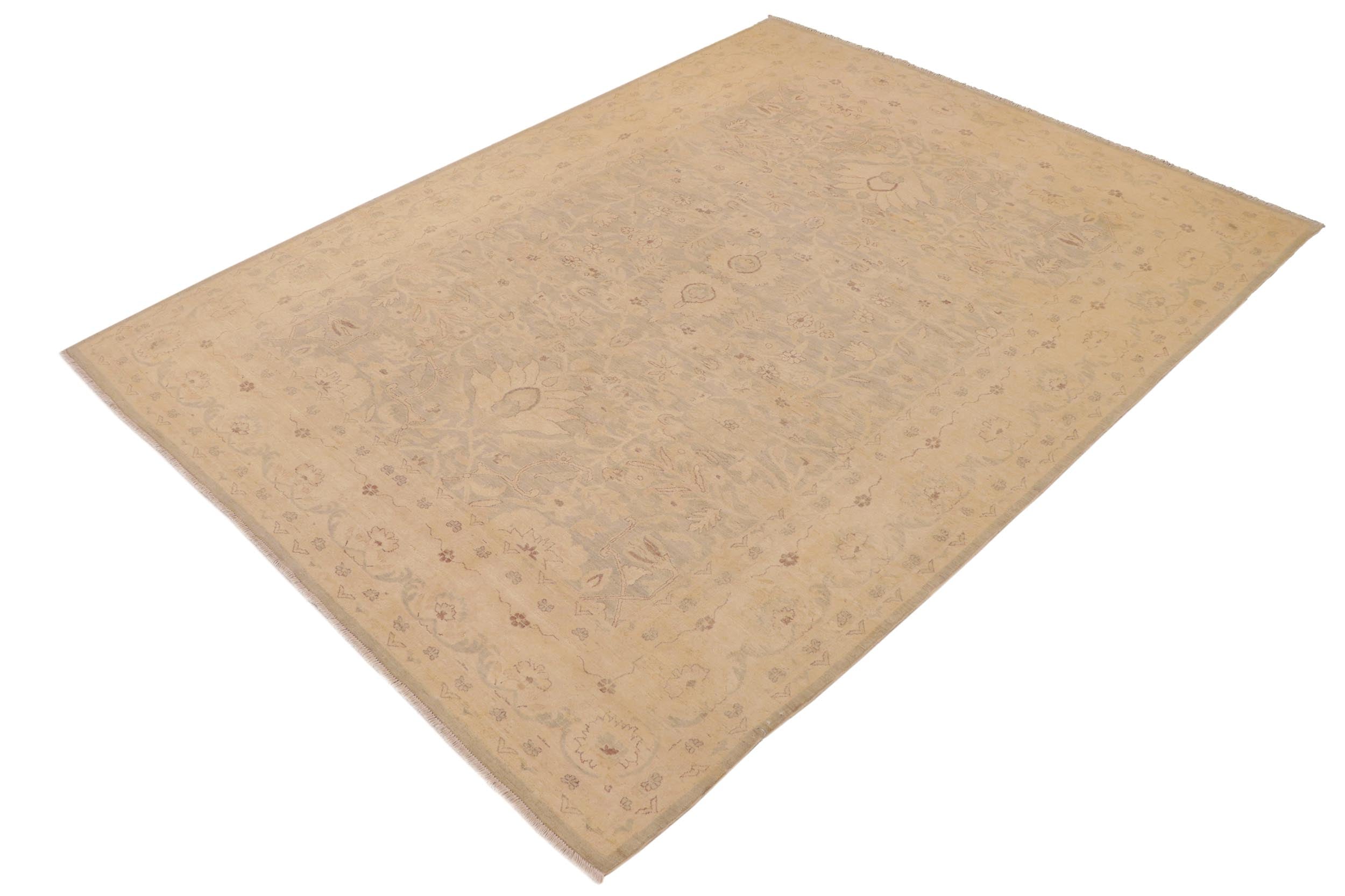 handmade Traditional Kafkaz Lt. Green Beige Hand Knotted RECTANGLE 100% WOOL area rug 9x12