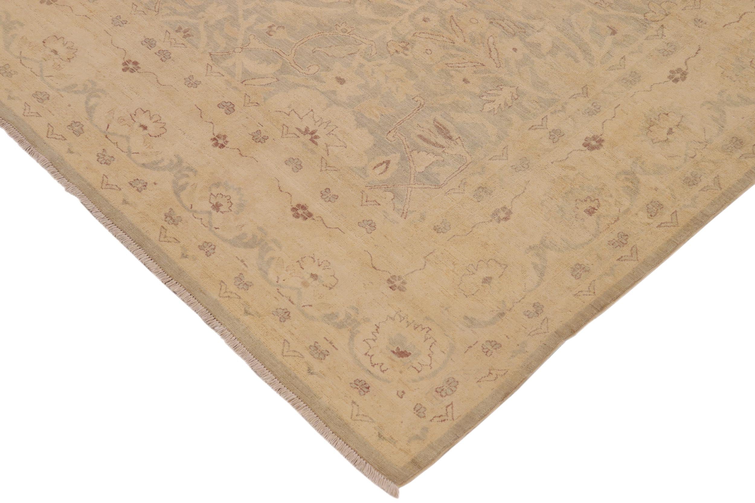 handmade Traditional Kafkaz Lt. Green Beige Hand Knotted RECTANGLE 100% WOOL area rug 9x12