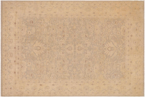 handmade Traditional Kafkaz Lt. Green Beige Hand Knotted RECTANGLE 100% WOOL area rug 9x12