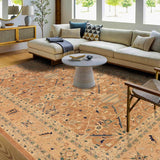 handmade Traditional Kafkaz Lt. Brown Nude Hand Knotted RECTANGLE 100% WOOL area rug 9 x 12