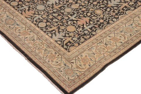 handmade Transitional Kafkaz Charcoal Green Hand Knotted RECTANGLE 100% WOOL area rug 9x12