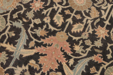 handmade Transitional Kafkaz Charcoal Green Hand Knotted RECTANGLE 100% WOOL area rug 9x12