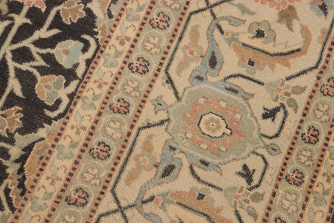 handmade Transitional Kafkaz Charcoal Green Hand Knotted RECTANGLE 100% WOOL area rug 9x12