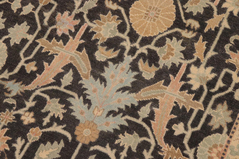 handmade Transitional Kafkaz Charcoal Green Hand Knotted RECTANGLE 100% WOOL area rug 9x12